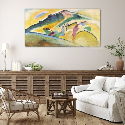 The colors of the mountain landscape Glass Wall Art