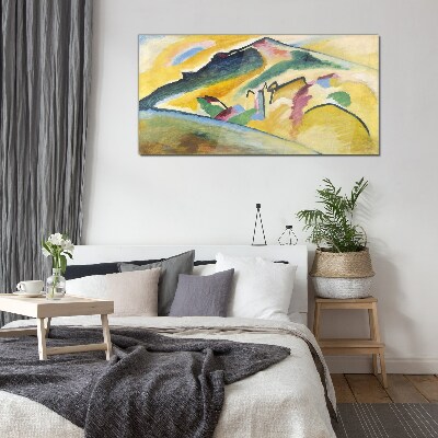 The colors of the mountain landscape Glass Wall Art