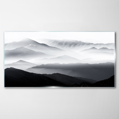 Mountain fog Glass Wall Art