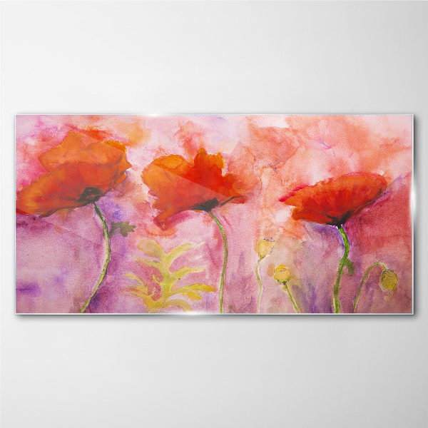 A floral dream in shades of pink Glass Wall Art