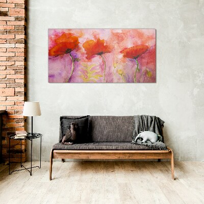 A floral dream in shades of pink Glass Wall Art
