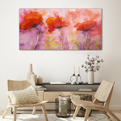 A floral dream in shades of pink Glass Wall Art