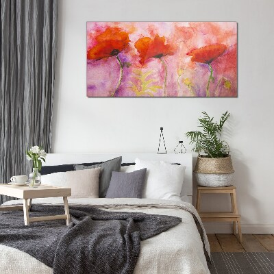 A floral dream in shades of pink Glass Wall Art