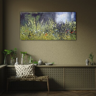 Flower meadow in the light Glass Wall Art