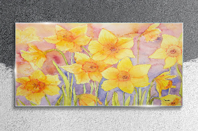 Daffodils' Flower Dance Glass Wall Art