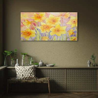 Daffodils' Flower Dance Glass Wall Art