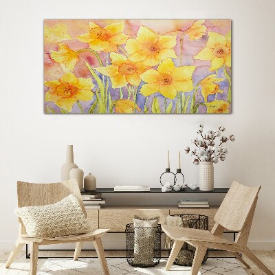 Daffodils' Flower Dance Glass Wall Art