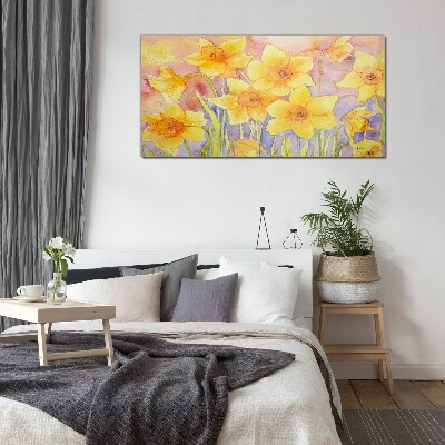 Daffodils' Flower Dance Glass Wall Art