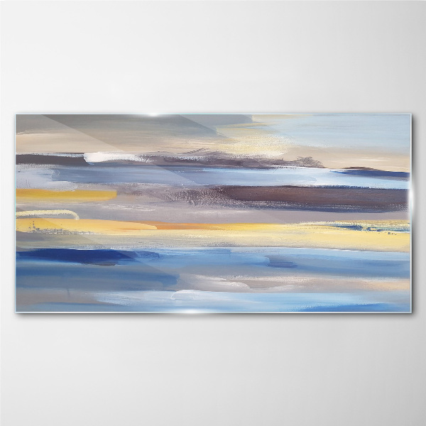 Calm waves of colors Glass Wall Art