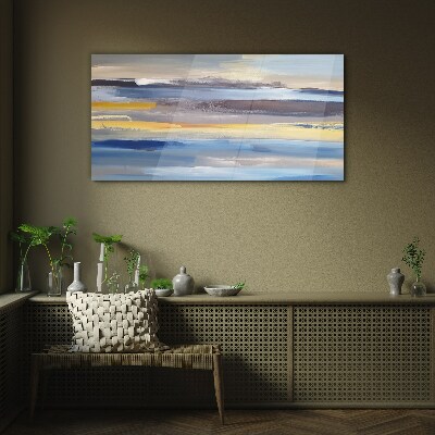 Calm waves of colors Glass Wall Art