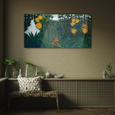 Mysterious forest with wild nature Glass Wall Art