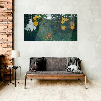 Mysterious forest with wild nature Glass Wall Art