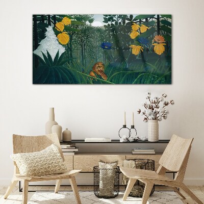 Mysterious forest with wild nature Glass Wall Art