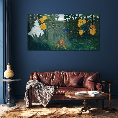 Mysterious forest with wild nature Glass Wall Art