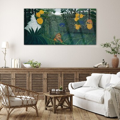 Mysterious forest with wild nature Glass Wall Art