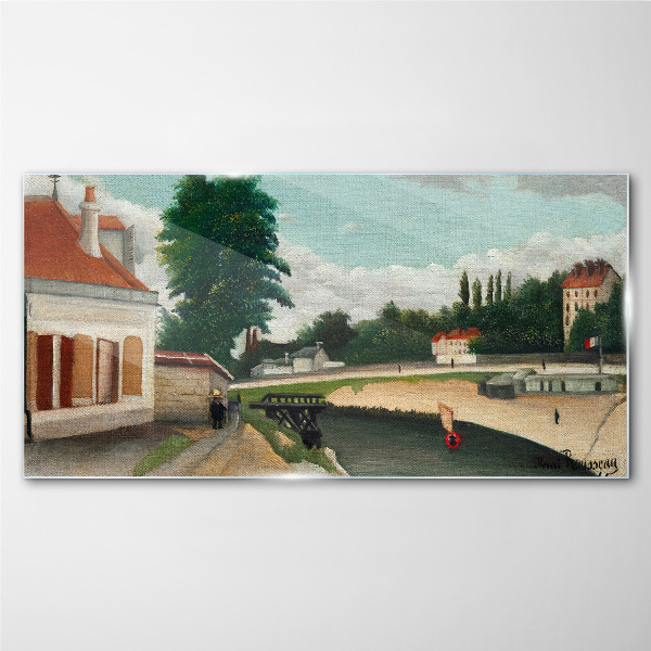 A quiet river bank Glass Wall Art