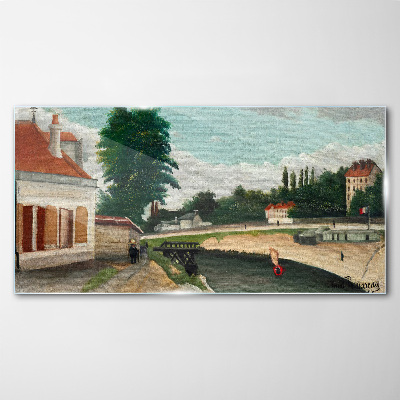 A quiet river bank Glass Wall Art