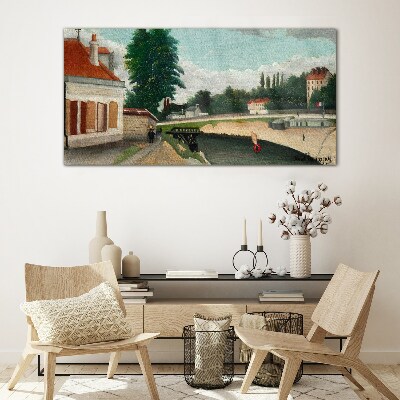 A quiet river bank Glass Wall Art