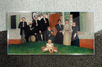 Family meeting in the garden Glass Wall Art
