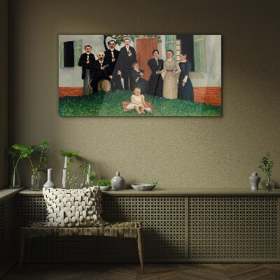 Family meeting in the garden Glass Wall Art