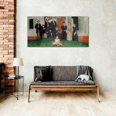 Family meeting in the garden Glass Wall Art