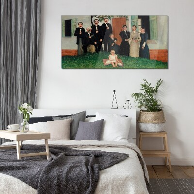 Family meeting in the garden Glass Wall Art