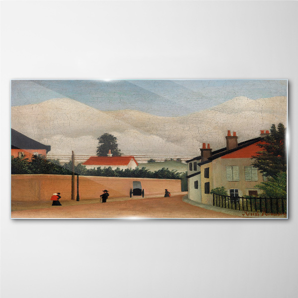A quiet street in the landscape Glass Wall Art