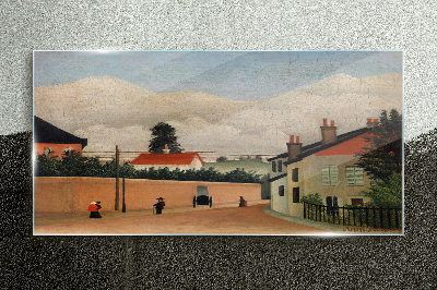A quiet street in the landscape Glass Wall Art