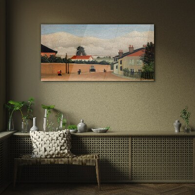 A quiet street in the landscape Glass Wall Art