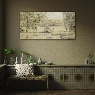 Forest water Glass Wall Art