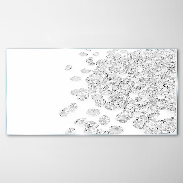 Crystal rain on white background Glass Wall Art