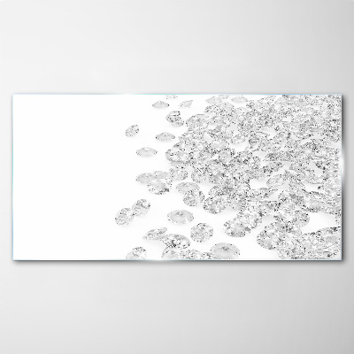 Crystal rain on white background Glass Wall Art