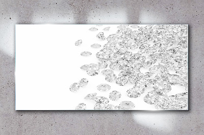 Crystal rain on white background Glass Wall Art