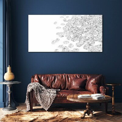 Crystal rain on white background Glass Wall Art