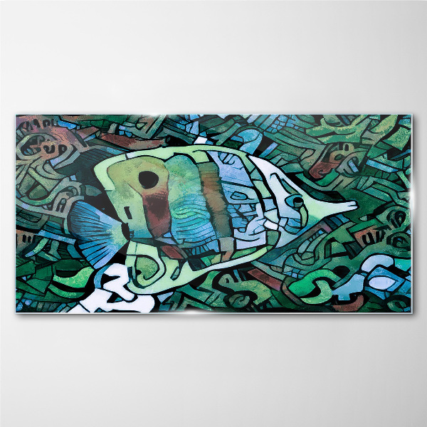 Colorful fish world Glass Wall Art