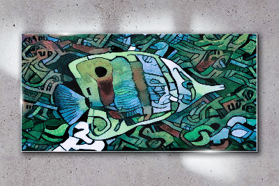 Colorful fish world Glass Wall Art