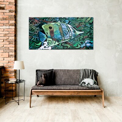 Colorful fish world Glass Wall Art