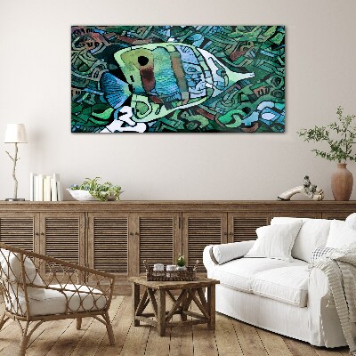 Colorful fish world Glass Wall Art