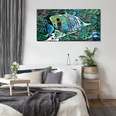 Colorful fish world Glass Wall Art
