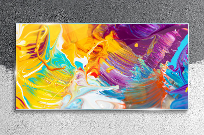 Dynamic explosion of colors Glass Wall Art