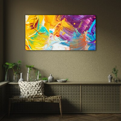 Dynamic explosion of colors Glass Wall Art