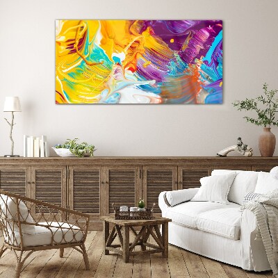 Dynamic explosion of colors Glass Wall Art