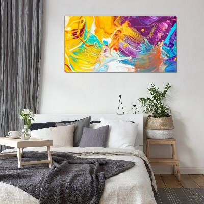 Dynamic explosion of colors Glass Wall Art