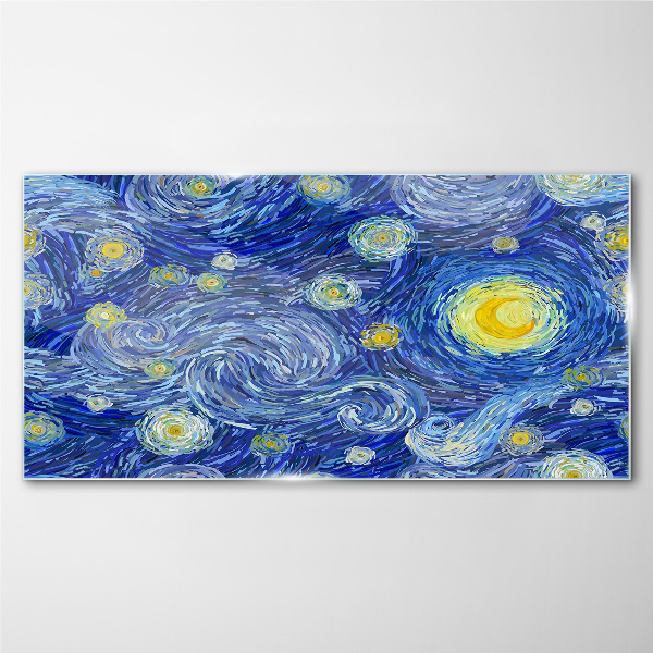 Starry night Glass Wall Art