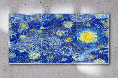 Starry night Glass Wall Art
