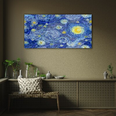 Starry night Glass Wall Art