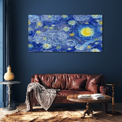 Starry night Glass Wall Art