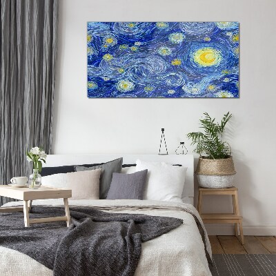 Starry night Glass Wall Art