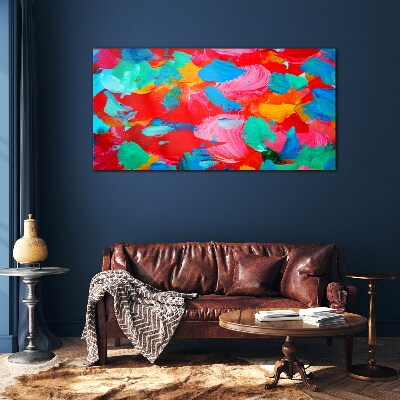 Colorful swirl of abstraction Glass Wall Art