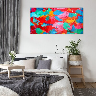 Colorful swirl of abstraction Glass Wall Art